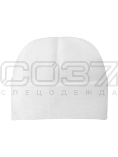 Шапка вязаная Winter 2-х нитка с отворотом цв.белый тк.акрил